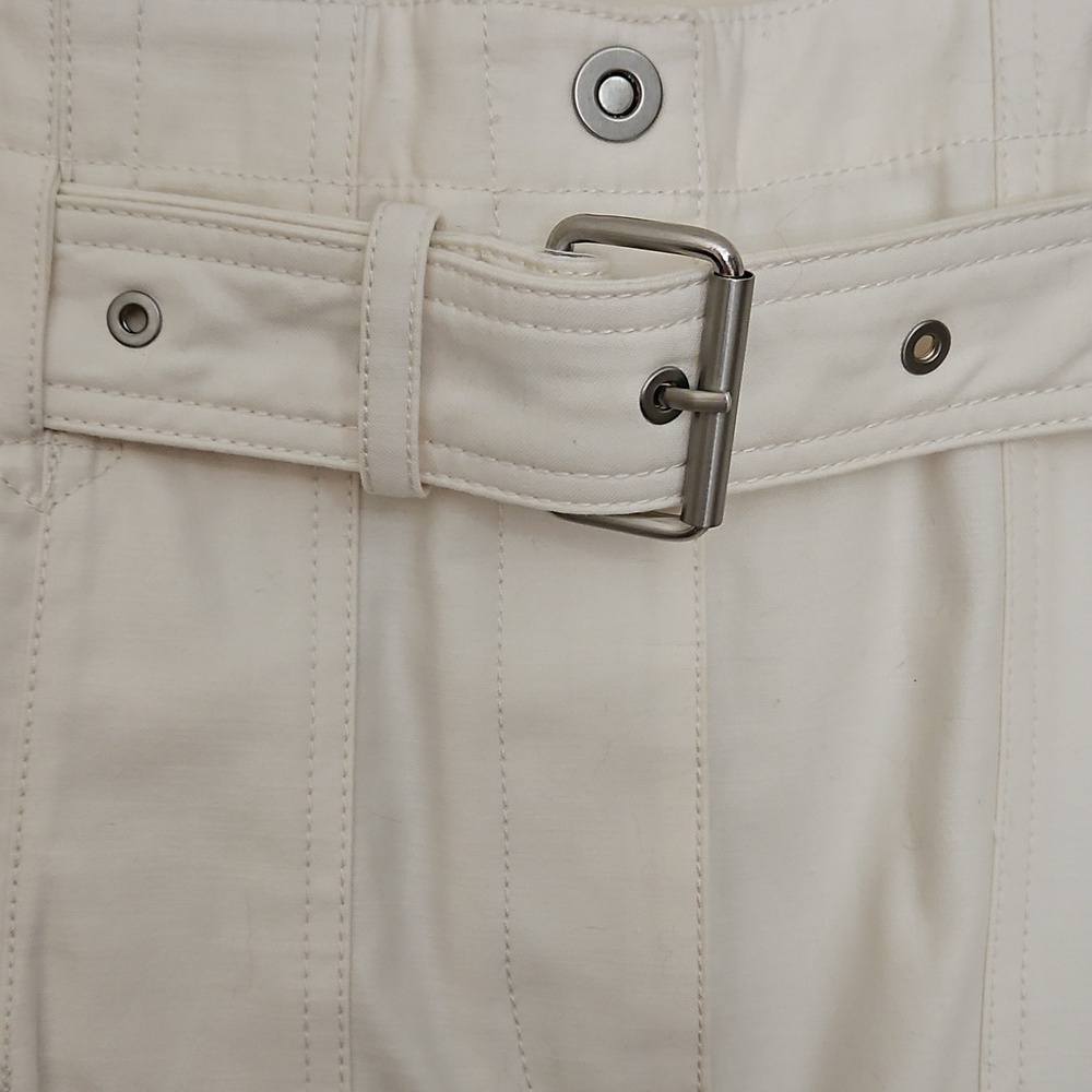 3.1 Phillip Lim Eggshell Belted Cotton Zip Side Midi Skirt Sz 4 Womens - Picture 5 of 8